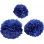 Papirpomponger - mørkeblå - Dia. 20+24+30 cm - 3 stk Papirpomponger - mørkeblå - Dia. 20+24+30 cm - 3 stk