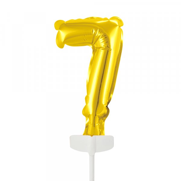 Folieballong nummer 7 gull 12,5 cm
