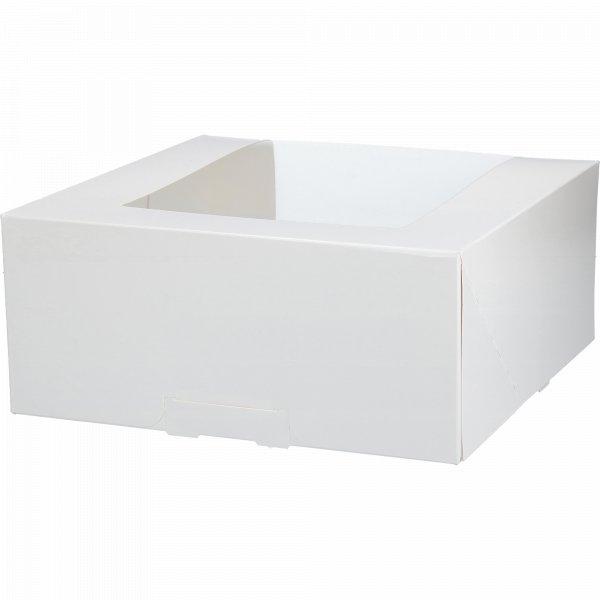 Kakeboks med vindu - Hvit - 28x28x12 cm Kakeboks med vindu - Hvit - 28x28x12 cm