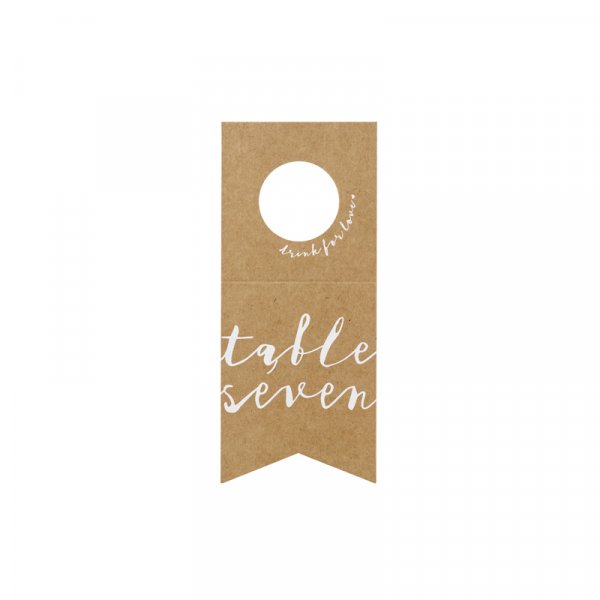 Bordnummerering - Flaskeoppheng - Natur/Hvit Bordnummerering - Flaskeoppheng - Natur/Hvit