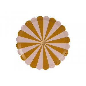 Papirtallerken - Striper Rosa/Brun - 21 cm - 6-pakning Papirtallerken - Striper Rosa/Brun - 21 cm - 6-pakning