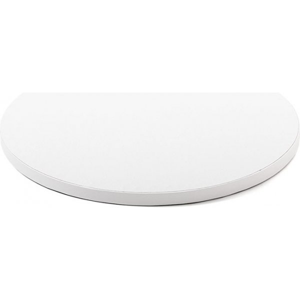 Tykt kakebrett - Rundt hvitt med glatt kant - 1,2 cm tykt, 30 cm i diameter