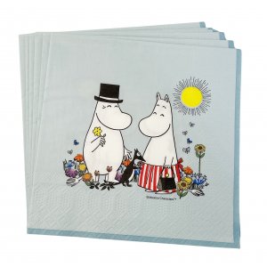 Servietter 33x33cm - 16 stk. 3-lags - Blå Mummi Servietter 33x33cm - 16 stk. 3-lags - Blå Mummi