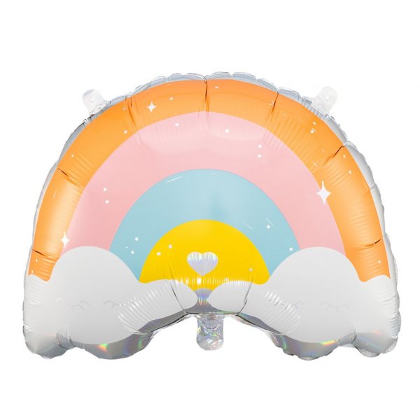Folieballong - Regnbue/Sky - Pastell
