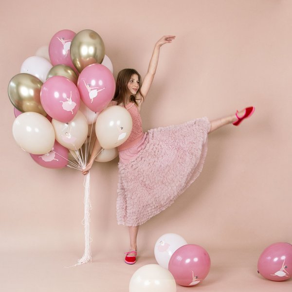 Ballongbukett - Ballerina - Rosa - 5 stk