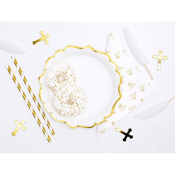 Desserttallerkener - Hvite med gullkant - 6-pakning Desserttallerkener - Hvite med gullkant - 6-pakning