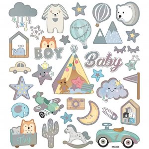 Klistremerker - 15x16,5 cm - Babygutt Klistremerker - 15x16,5 cm - Babygutt