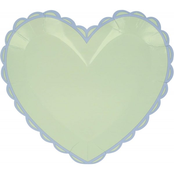 Papirtallerkener - Hjerter - Pastellfarger Papirtallerkener - Hjerter - Pastellfarger