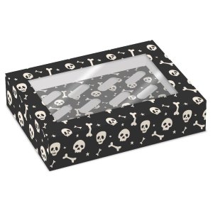 Cupcake-boks Halloween-skjelett til 12 cupcakes - 2-pakning