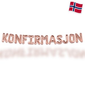 Ballonggirlander - KONFIRMASJON - Roségull - 35 cm Ballonggirlander - KONFIRMASJON - Roségull - 35 cm