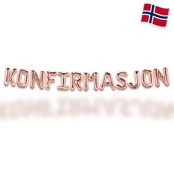 Ballonggirlander - KONFIRMASJON - Roségull - 35 cm Ballonggirlander - KONFIRMASJON - Roségull - 35 cm