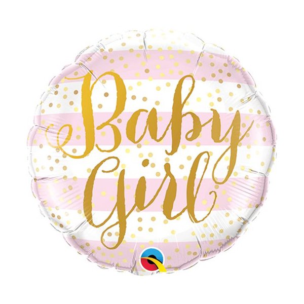 Folieballong - Jentebaby - Rosa/Gull Folieballong - Jentebaby - Rosa/Gull