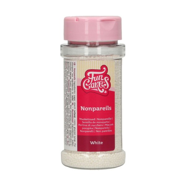 Små sukkerperler/Nonpareils - Hvite - FunCakes - 80g Små sukkerperler/Nonpareils - Hvite - FunCakes - 80g