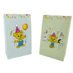 Godteripose / Fiskedampose 12x20cm - 8 stk - Bamse Party Godteripose / Fiskedampose 12x20cm - 8 stk - Bamse Party