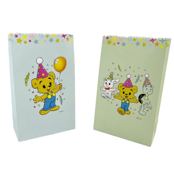 Godteripose / Fiskedampose 12x20cm - 8 stk - Bamse Party Godteripose / Fiskedampose 12x20cm - 8 stk - Bamse Party