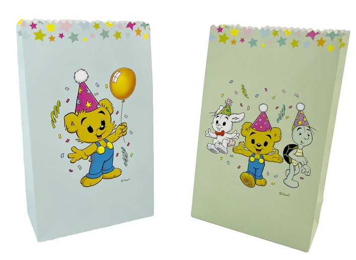 Godteripose / Fiskedampose 12x20cm - 8 stk - Bamse Party - Barnefest