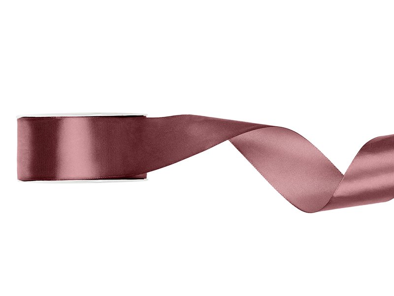 Satengbånd – Mørk rusten rosa – (Bredde: 25 mm) – 25 meter