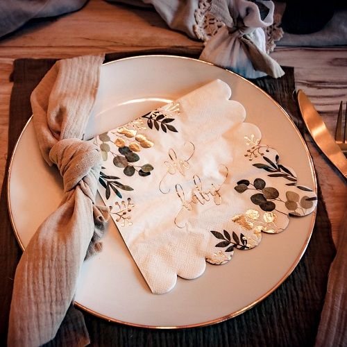 Servietter til babyshower - Grønne - 16-pakning Servietter til babyshower - Grønne - 16-pakning