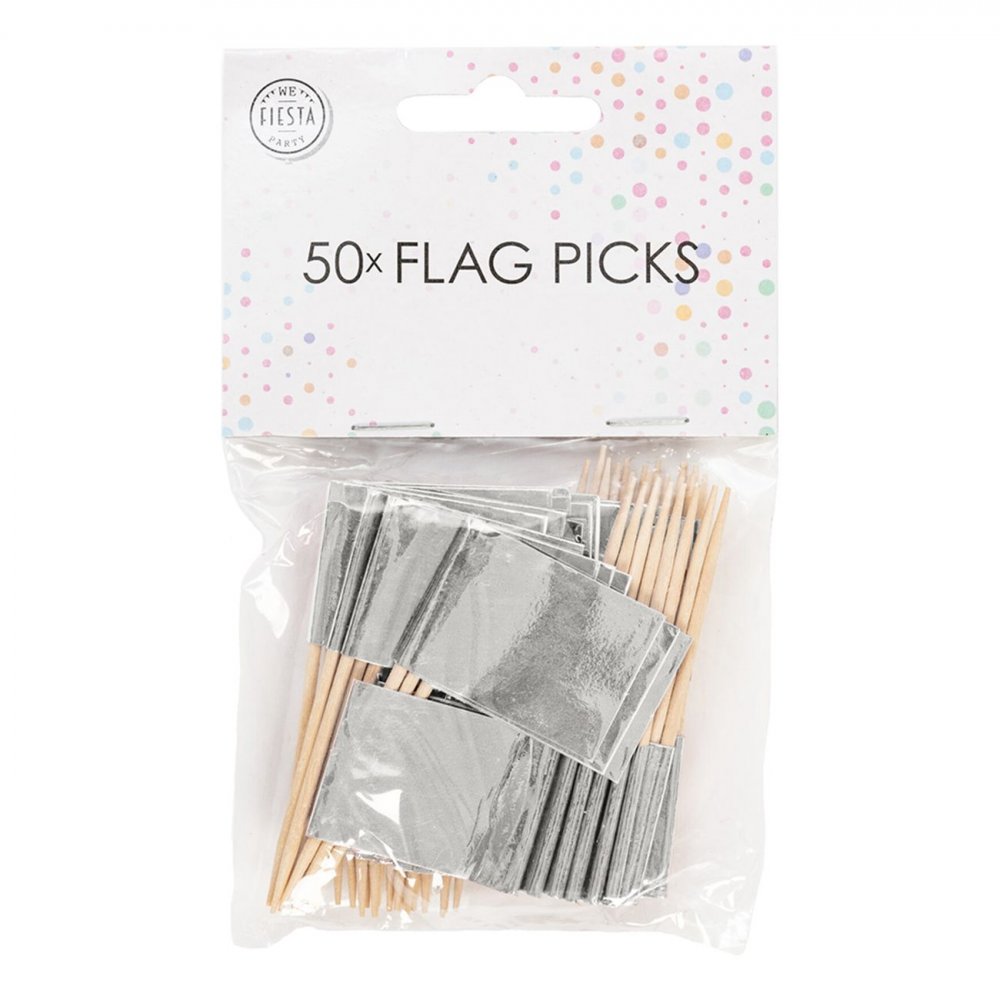 Festplukkere – Sølv – 50 stk – Cake Picks