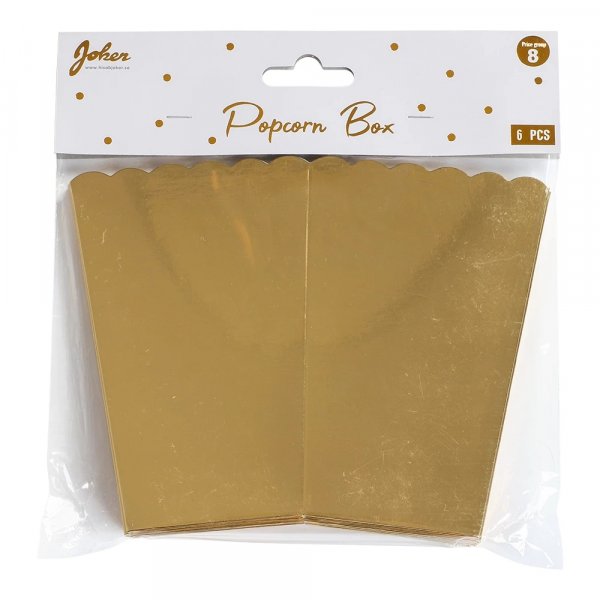 Popcornkopper - Gull - 6-pakning Popcornkopper - Gull - 6-pakning