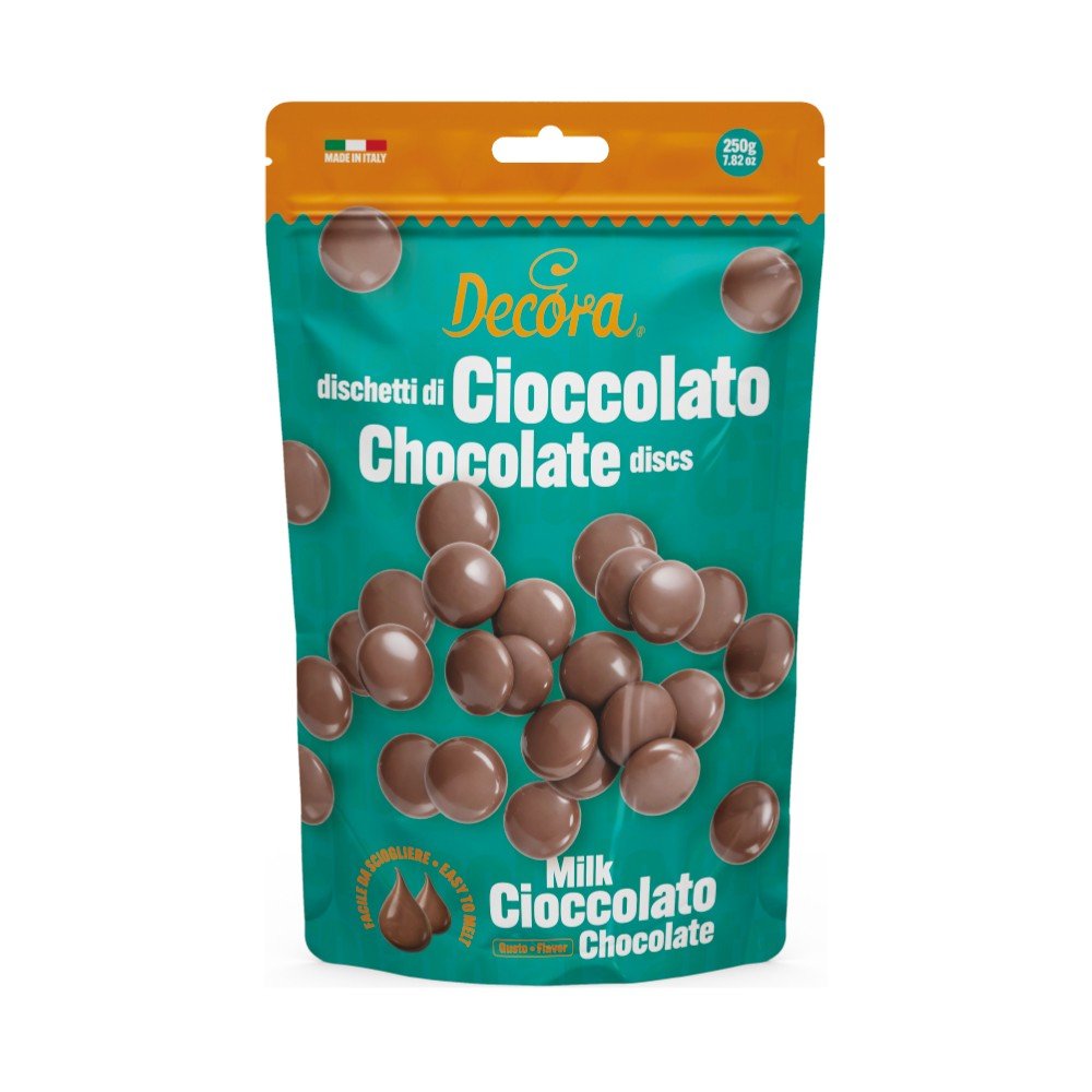 Sjokoladeskiver - Melkesjokolade 32 % kakao - Decora - 250 g - Kolorist