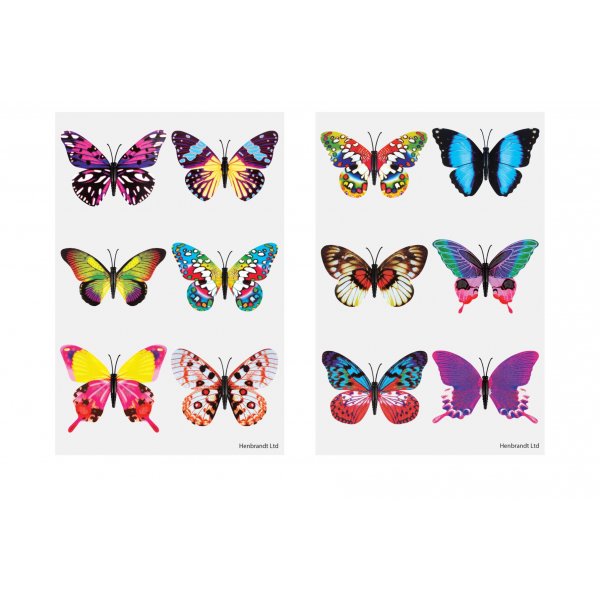 Tatoveringer - Sommerfugler - 6 stk
