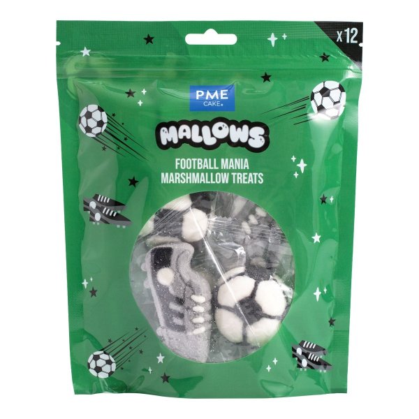 Marshmallow-dekorasjoner - Fotball - 12 stk Marshmallow-dekorasjoner - Fotball - 12 stk