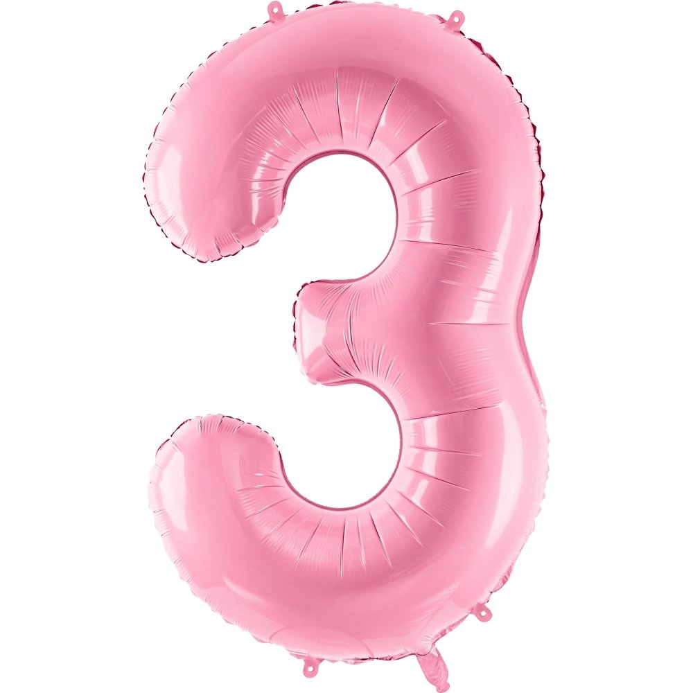 Tallballong – Rosa – 86 cm – Tall: 3 – Tallballonger, Ballonger
