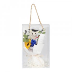 Gaveeske - Student - Blomster og bamse Gaveeske - Student - Blomster og bamse