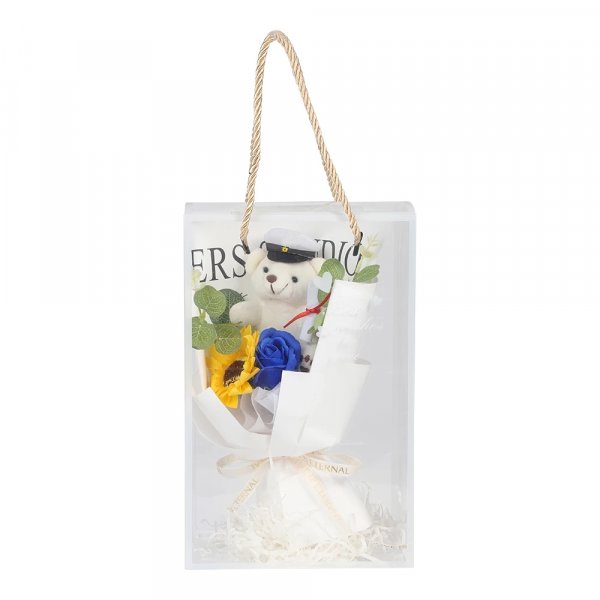 Gaveeske - Student - Blomster og bamse Gaveeske - Student - Blomster og bamse